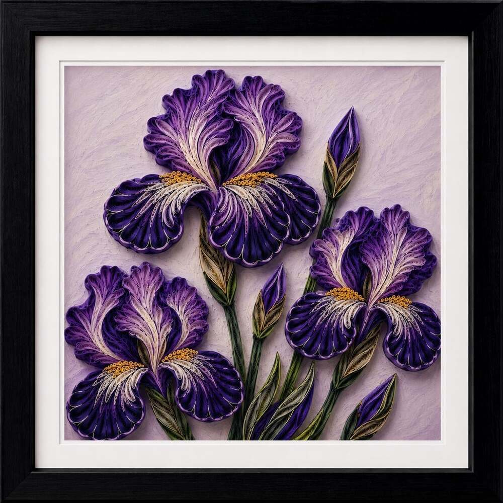 8 X 8 Black Framed Quilled Purple 62 B 4